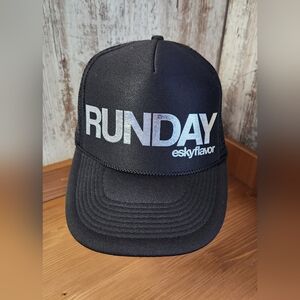 EskyFlavor OTTO Collection Black & Silver 'RUN DAY' Cap Trucker Hat Runner Gear
